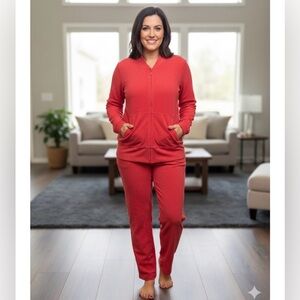 Eileen Fisher Red Two-Piece Lounge Set